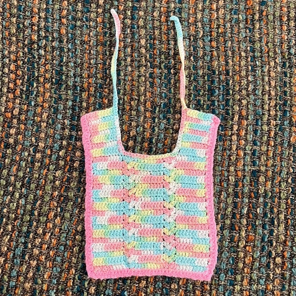 Two Vintage pastel baby bibs 🖤